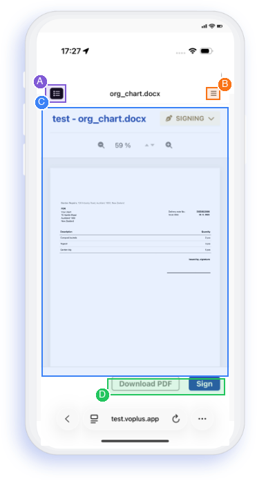 移动端签署界面