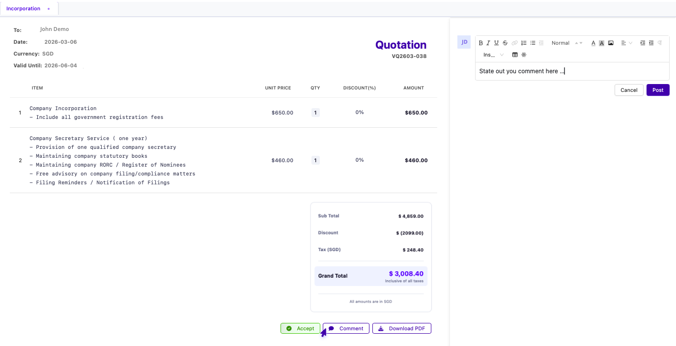 Post a comment on the quotation